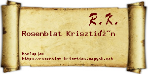 Rosenblat Krisztián névjegykártya